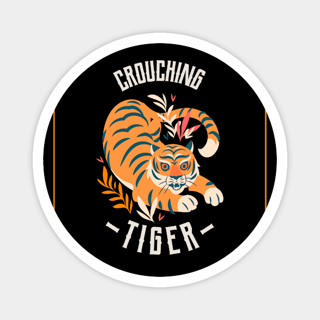 Crouching Tiger Magnet by Tip Top Tee's